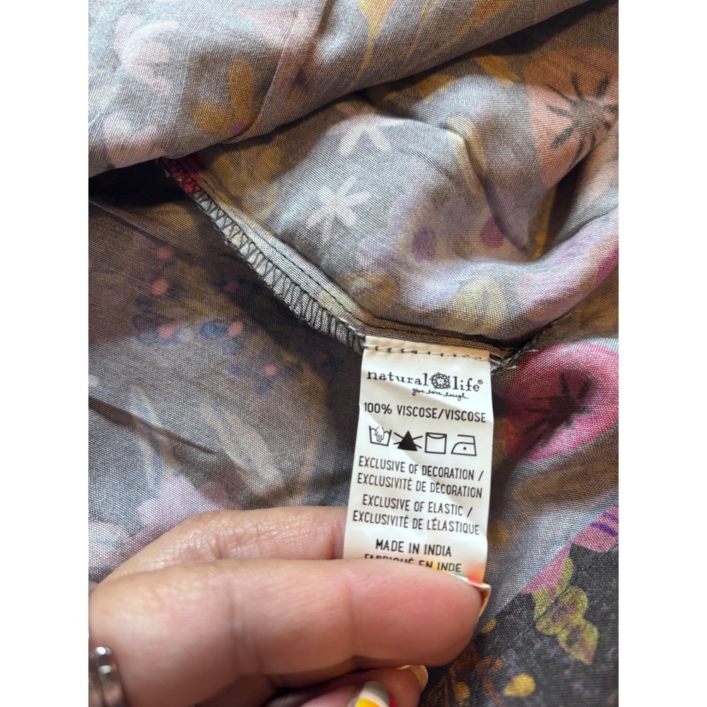 Joie Silk Mixed Floral Print Tiered Maxi Dress Yellow Green Brown Size Med - Picture 9 of 12